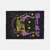 Couverture Polaire Ramen Chat Japonais (Devant (Horizontal))