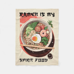 Couverture Polaire Ramen Est Mon Esprit Nourriture Cuisine Blanche