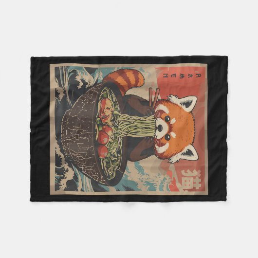 Couverture Polaire Ramen Japanese Graphic Tees Red Panda Anime Shirts (Devant (Horizontal))