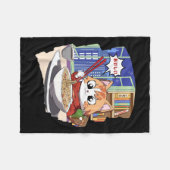 Couverture Polaire Ramen Kawaii Cat Anime (Devant (Horizontal))