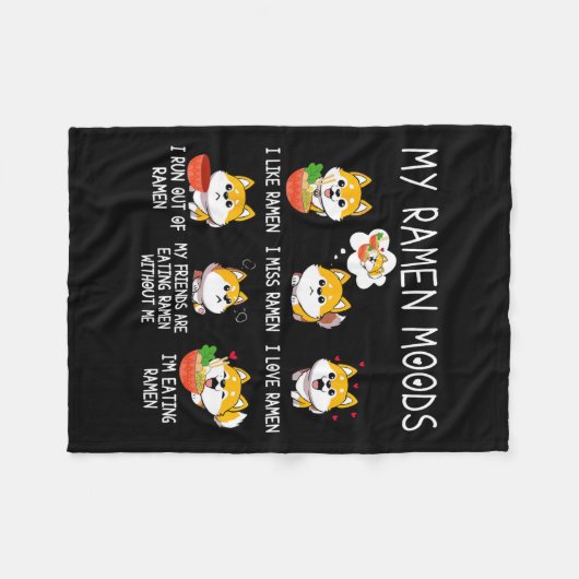 Couverture Polaire Ramen Shiba Inu Amoureux des chiens Nouilles Japon (Devant (Horizontal))