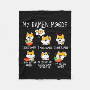 Couverture Polaire Ramen Shiba Inu Amoureux des chiens Nouilles Japon