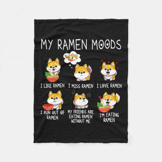 Couverture Polaire Ramen Shiba Inu Amoureux des chiens Nouilles Japon (Devant)