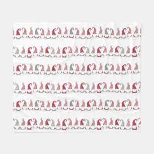 Couverture Polaire Rangées de gnomes de vacances dans la neige