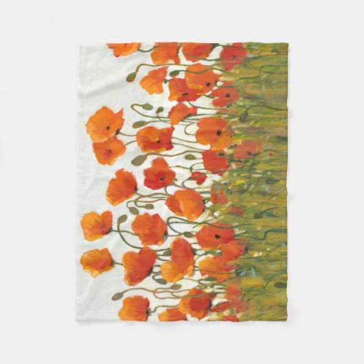 Couverture Polaire Rangées de pavots I (Devant)