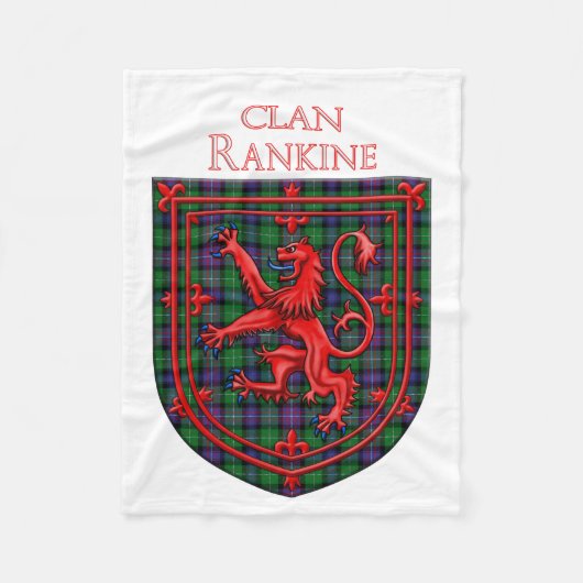 Couverture Polaire Rankine Tartan Scottish Plaid Lion Rampant (Devant)