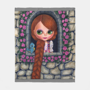 Couverture Polaire Rapunzel Big Eyes Girl Doll Cute Redhead Bluebird