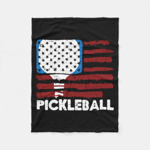 Couverture Polaire Raquette de Pickleball Drapeau Patriot Pickle Ball