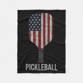 Couverture Polaire Raquette de Pickleball Patriotique Drapeau 4 Juill