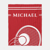 Couverture Polaire Raquette de tennis rouge et balle élégante (Devant)