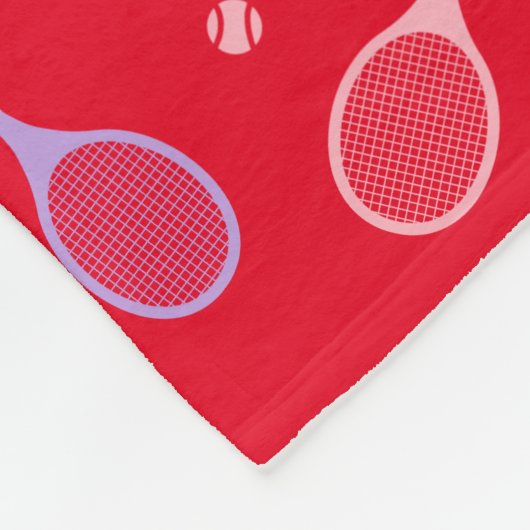 Couverture Polaire Raquettes de tennis Pastel avec balle de tennis en (Coin)