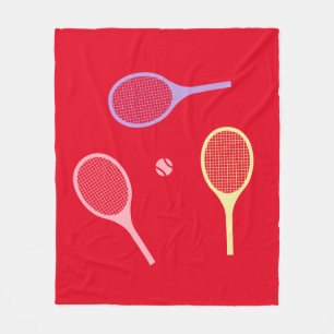 Couverture Polaire Raquettes de tennis Pastel avec balle de tennis en