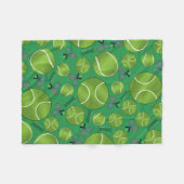 Couverture Polaire Raquettes et filets verts de balles de tennis (Devant (Horizontal))