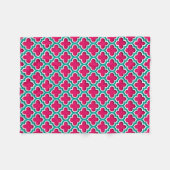 Couverture Polaire Raspberry Teal White Moroccan (Devant (Horizontal))