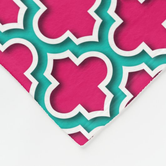 Couverture Polaire Raspberry Teal White Moroccan (Coin)