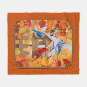 Couverture Polaire Rassemblement d'oiseaux Orange d'automne (Devant (Horizontal))