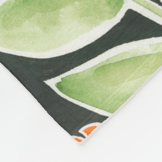 Couverture Polaire Rassemblement splendide - Fleurs roses et orange (Coin)