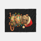 Couverture Polaire Rat Christmas Pajama Funny Xmas Lights Animals Lov (Devant (Horizontal))