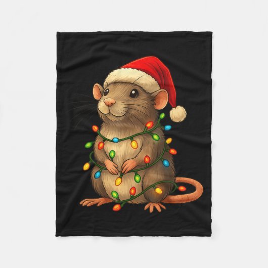 Couverture Polaire Rat Christmas Pajama Funny Xmas Lights Animals Lov (Devant)