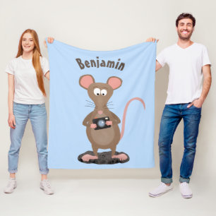Couverture Polaire Rat drôle avec dessin animé de la caméra
