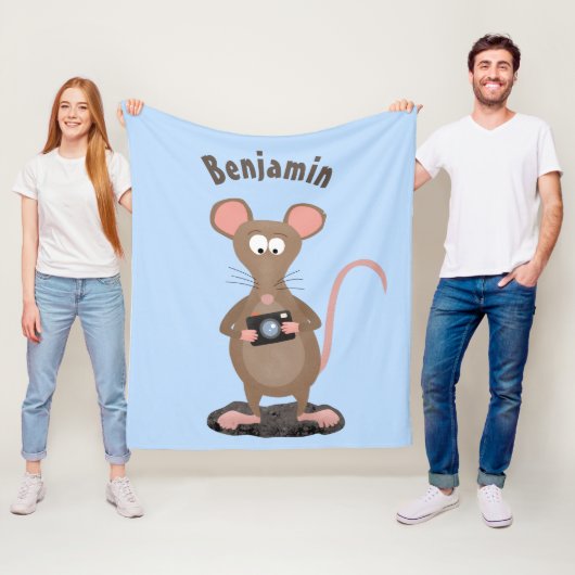 Couverture Polaire Rat drôle avec dessin animé de la caméra (En situation)