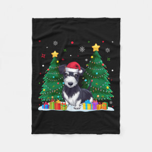 Couverture Polaire Rat Terrier Amoureux de les chiens Santa Hat Ugly
