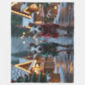 Couverture Polaire Rat Terrier Dogs Christmas Snow Holiday (Devant)
