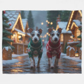 Couverture Polaire Rat Terrier Dogs Christmas Snow Holiday (Devant (Horizontal))