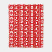 Couverture Polaire Rat Terrier Silhouettes Noël Motif de vacances (Devant)