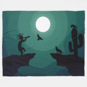 Couverture Polaire Ravens Wolves Animaux Kokopelli Sud-ouest (Devant (Horizontal))