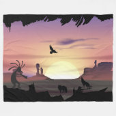 Couverture Polaire Ravens Wolves Animaux Kokopelli Sud-ouest (Devant (Horizontal))