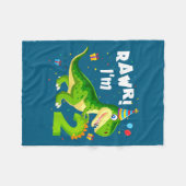Couverture Polaire Rawr I'm 2 2nd Birthday T Rex Dinosaur Funny Party (Devant (Horizontal))