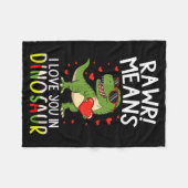 Couverture Polaire Rawr Means I Love You In Dinosaur Valentine’s Day (Devant (Horizontal))