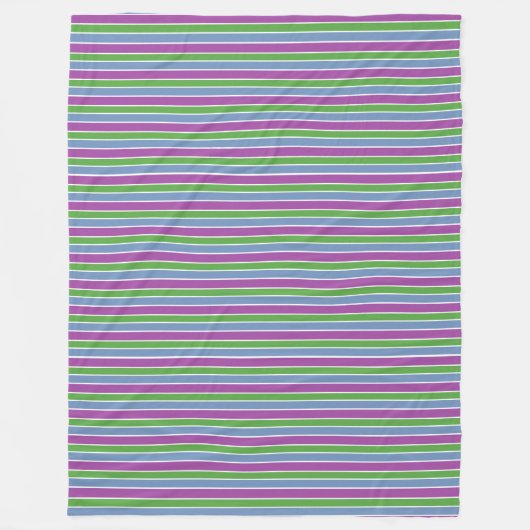 Couverture Polaire Rayé de bleu vert violet (Devant)