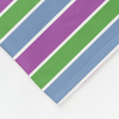 Couverture Polaire Rayé de bleu vert violet (Coin)