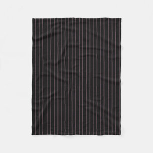 Couverture Polaire rayé noir et rose
