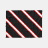 Couverture Polaire Rayé Rouge Blanc et Noir (Devant (Horizontal))