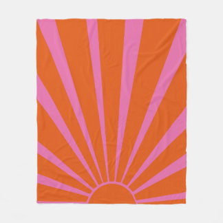Couverture Polaire Rayon Solaire Coloré Fuchsia Et Orange