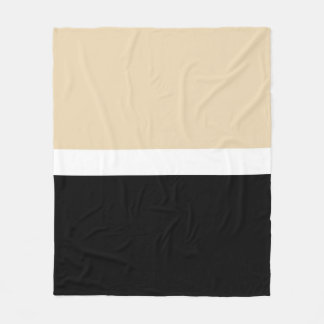 Couverture Polaire Rayure Abstraite Beige Noir