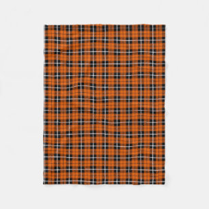 Couverture Polaire Rayure blanche d'automne de citrouille/noire