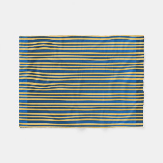 Couverture Polaire Rayure bleue et jaune (Devant (Horizontal))