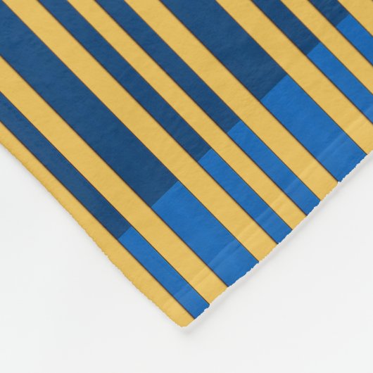 Couverture Polaire Rayure bleue et jaune (Coin)