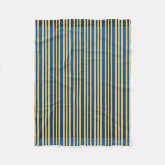 Couverture Polaire Rayure bleue et jaune (Devant)