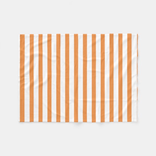 Couverture Polaire Rayure horizontale orange et blanche (Devant (Horizontal))