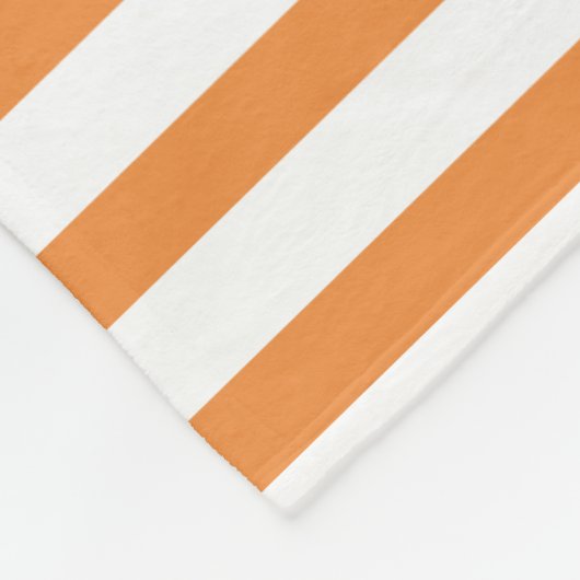Couverture Polaire Rayure horizontale orange et blanche (Coin)