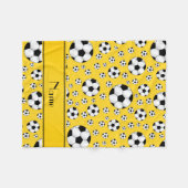 Couverture Polaire Rayure jaune d'amusement de ballons de football (Devant (Horizontal))
