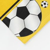 Couverture Polaire Rayure jaune d'amusement de ballons de football (Coin)