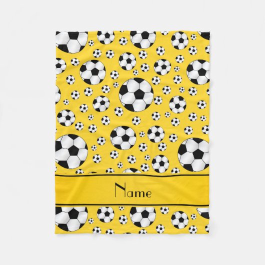 Couverture Polaire Rayure jaune d'amusement de ballons de football (Devant)