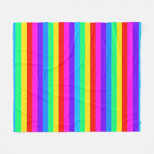 Couverture Polaire Rayure lumineuse d'arc-en-ciel (Devant (Horizontal))