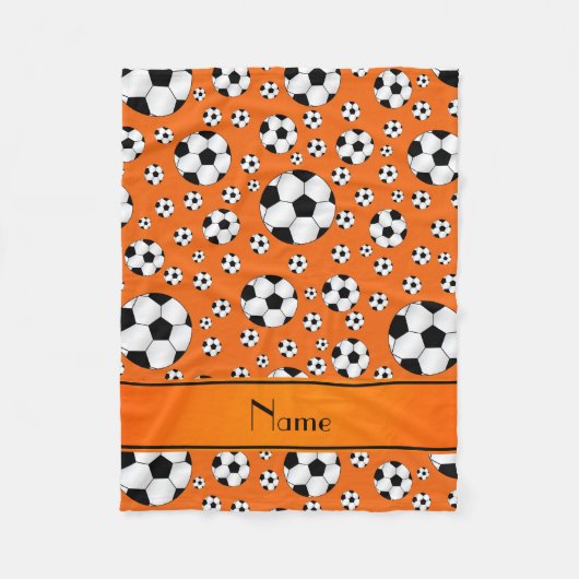 Couverture Polaire Rayure orange d'orange de ballons de football (Devant)